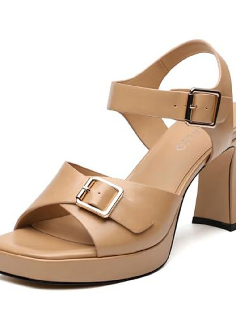 Numaleo Nude Platform Block Heel Size 8 - 1514